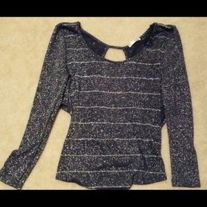 Open back sparkly shirt
