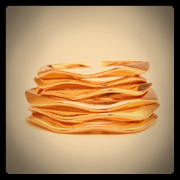 Gold Toned Stackable Rings set of 6