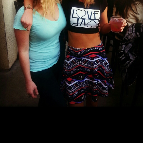 BUNDLE!!!!! LOVE crop with Aztec skater skirt - Picture 2 of 2