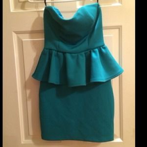 Turquoise Peplum Dress