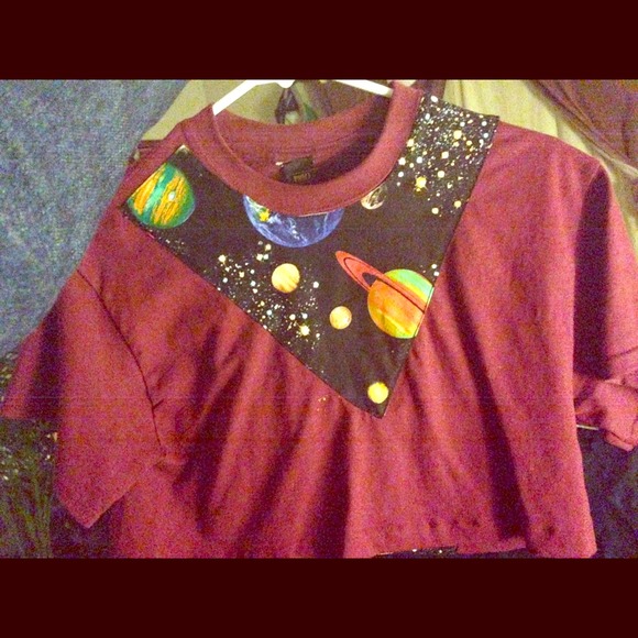 One size fits most, burgundy Phlo crop top