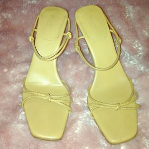 Gucci high heel sandals tan with bamboo heel
