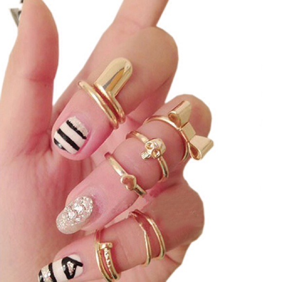 7Pcs NEW MIDI RINGS SET - Picture 2 of 4