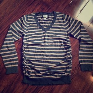 Motherhood Maternity Striped v-neck sweater
