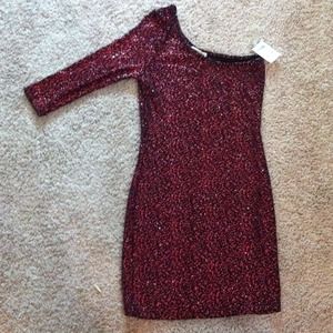 NWT! Charlotte Russe glitter red and black dress.