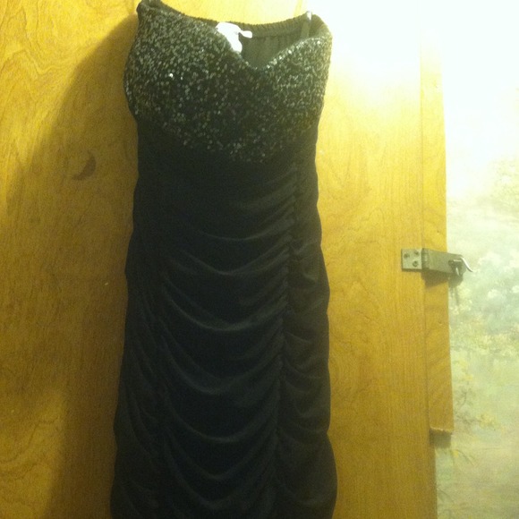 Worn once!!! Brand new! Black sequin dress!