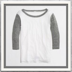 J Crew Colorblock Linen Baseball Tee