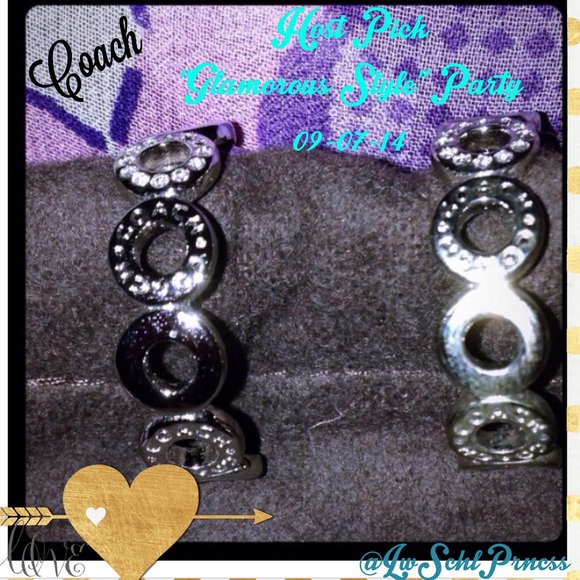 Coach Jewelry - 🎉HP🎉 COACH Pave Snap Hoop Earrings