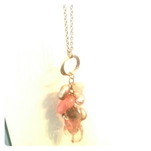 Gold pink and pearl necklace