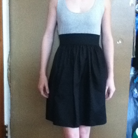 Half gray/ black dress.