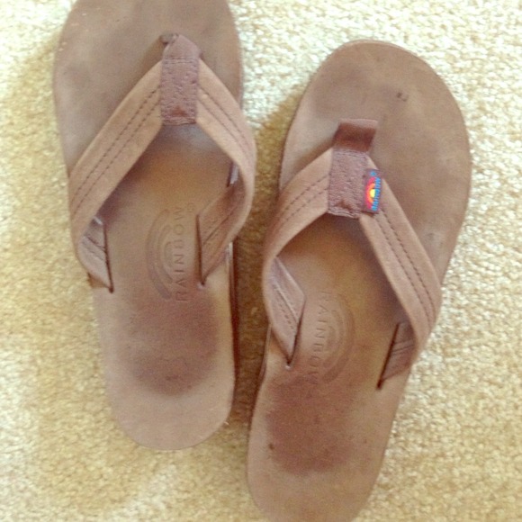 Rainbow flip-flops