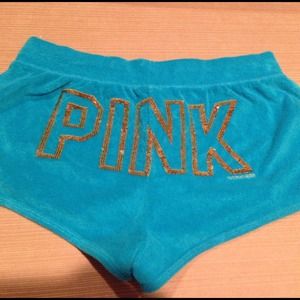 Victoria secret pink sequin bling terry short