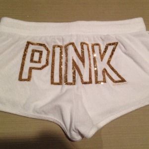 Victoria secret pink bling sequin terry short