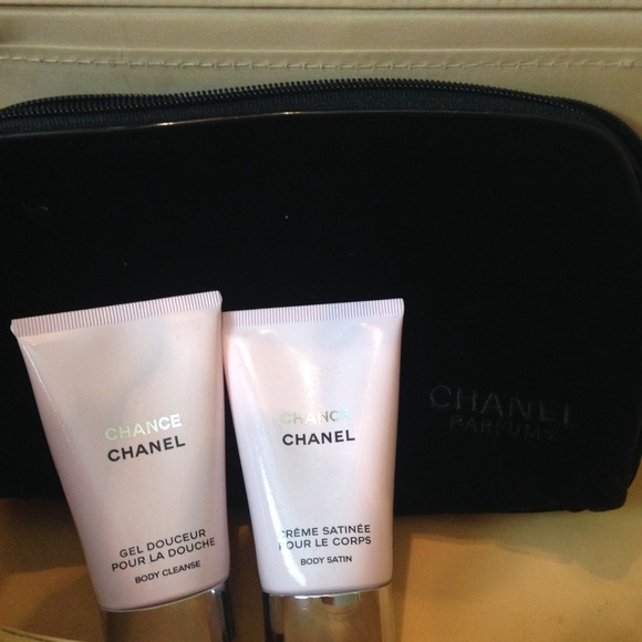 Chanel Bath Gel, Body Satin Cream & Makeup Bag