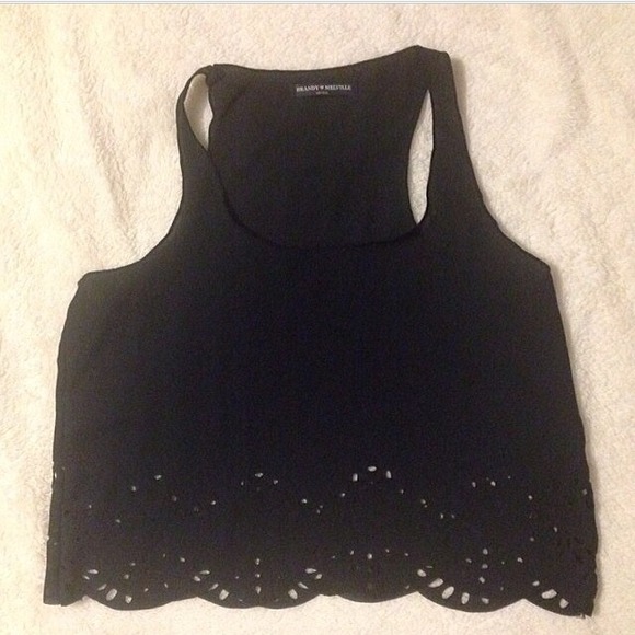 Sold 💞Brandy Melville black eyelet crop tank - Picture 2 of 2