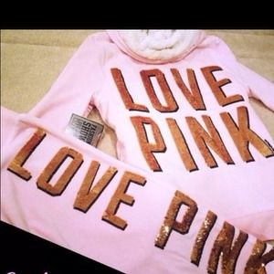 Victoria secret pink bling sequin velour pant