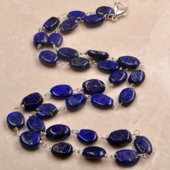 18' natural lapis lazuli gemstone necklace