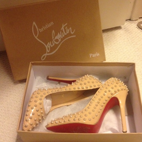 hold @gallis CHRISTIAN LOUBUTIN STUDDED SPIKE NUDE