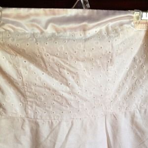 Strapless white dress