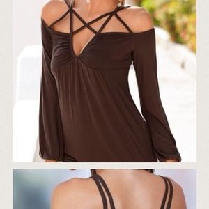 Super awesome brown top with sext straps.