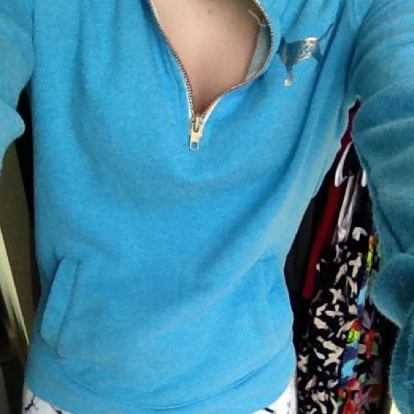 Victoria's Secret Sweaters - Blue half zip Victoria's Secret PINK pullover