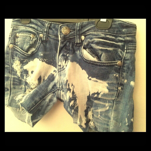 Distressed Bleached Shorts