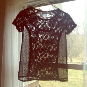 Adorable black lace top!