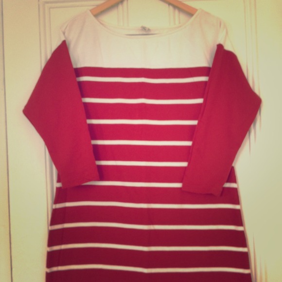 ⚓️Boat Neck Red/White Striped Dress⚓️ MINT!