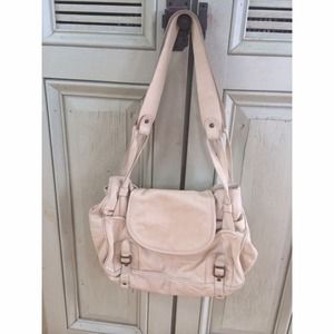 Anthropologie white leather bag