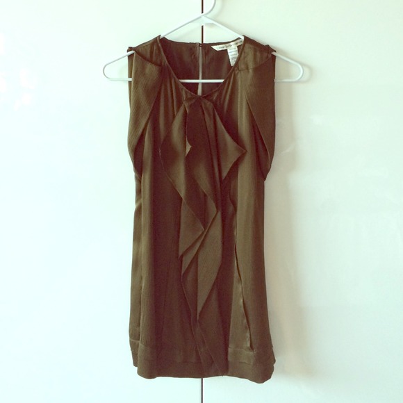 Silk DVF Blouse & Sheer Black Button Down BUNDLE