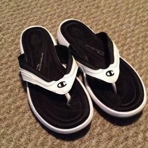 Memory foam Champion flip flops