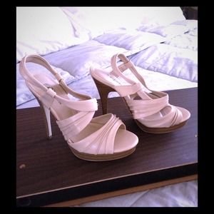 Size 7.5 nude strappy heels