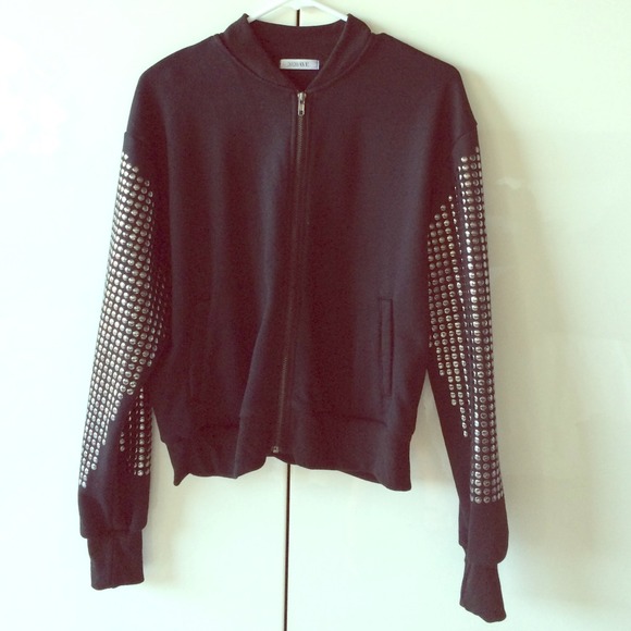 Black studded bomber jacket