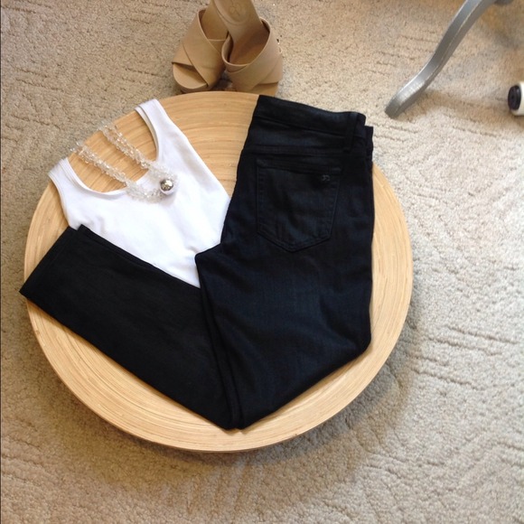 SOLD!!!!!   Joes Skinny Ankle Coated Black Jeans