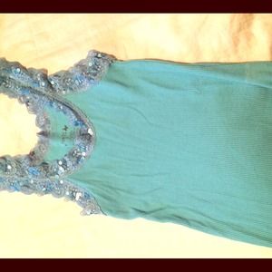 Sequin blue tank