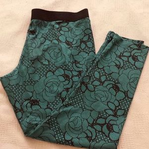 Candies blue black leggings lacey effect
