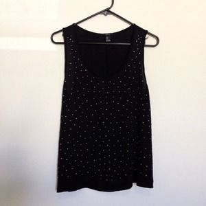 Studded Black Tank Top