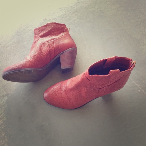 Red Leather Booties