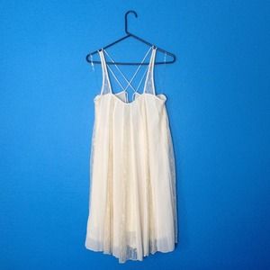 Romantic Cream colored lace panel dress/shirt