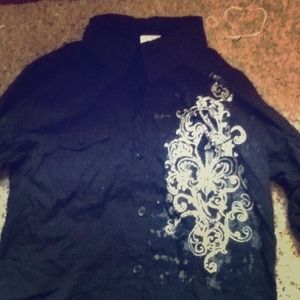 Long sleeve black collared shirt