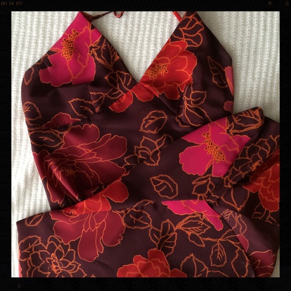 EXPRESS HALTER FLORAL DRESS