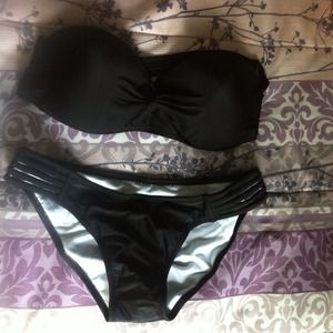 Strappy black swimsuit