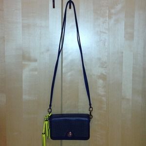 Coach all leather shoulder bag
