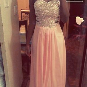 Blush Pink Long Chiffon Prom Dress