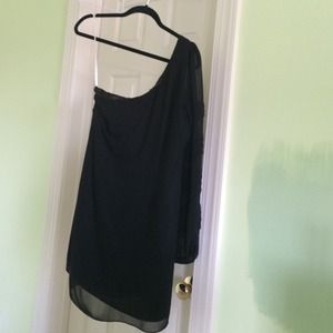 Lilly Pulitzer one shoulder black cocktail dress
