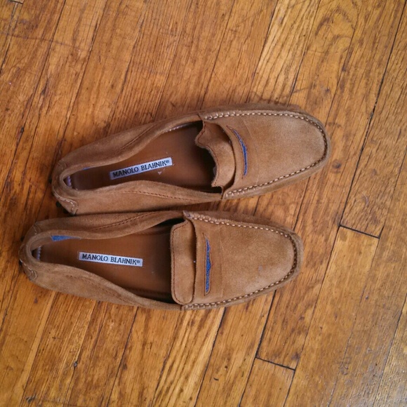 Manolo Blahnok Terry trimmed suede driver