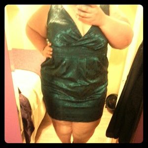 WAS $40 NOW $20 Dark teal brocade empire wst dress
