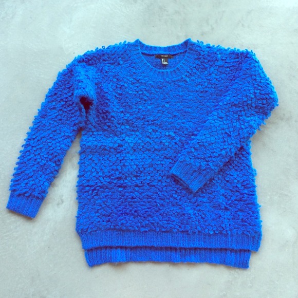 Fuzzy blue sweater!