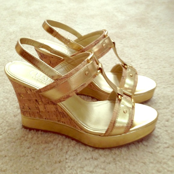 Chaps Shoes - 💖Reduce for eunjackson💖 Gold cork wedges