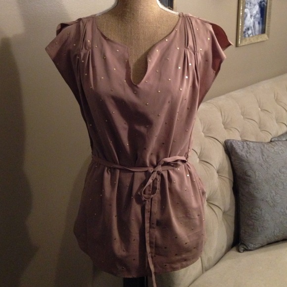 Studded short sleeved blouse